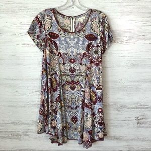 URBAN OUTFITTERS SILENCE + NOISE Floral Boho Skater Mini Dress M